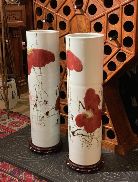 Paired vintage vases