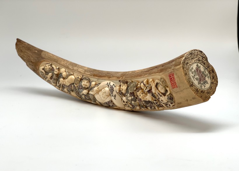 Antique mammoth ivory sculpture