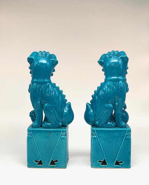 Antique paired sculptures “Dogs of Fo”, Japan