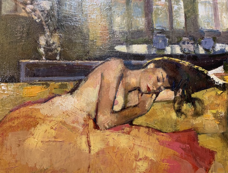 Painting "Sleeping Girl" by Geoffrey Humphries