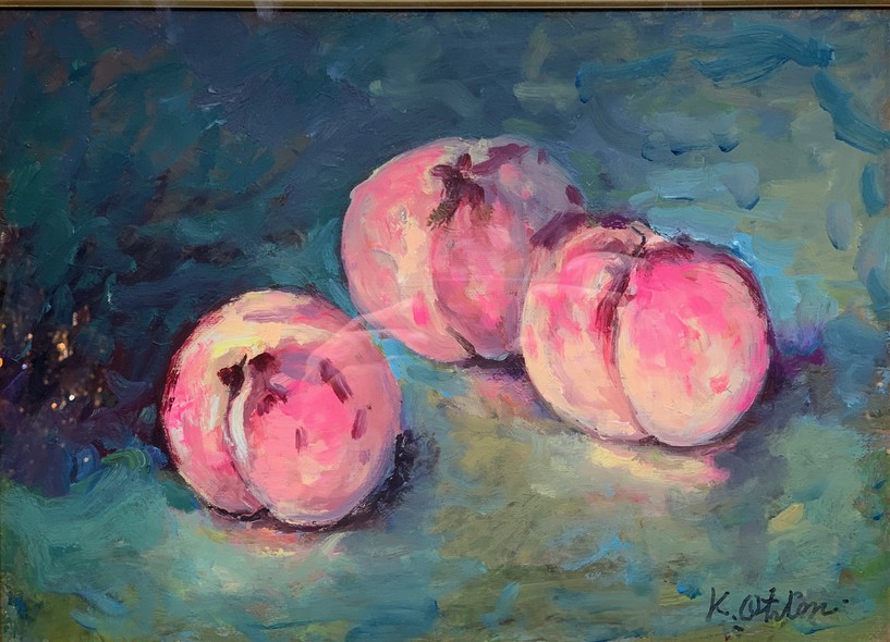 Vintage painting "Peaches", Kazu Utani