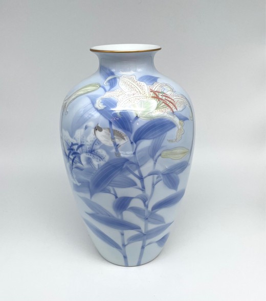 Vintage vase "Lily and bird"