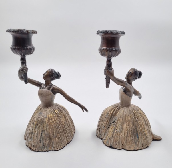 Vintage paired candlesticks "Dancers"