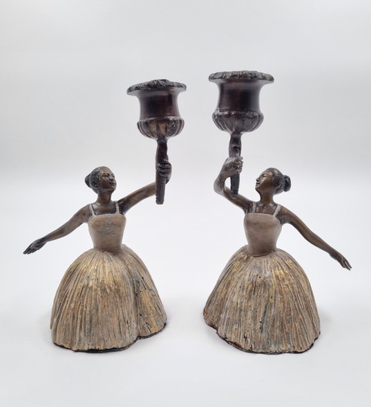 Vintage paired candlesticks "Dancers"