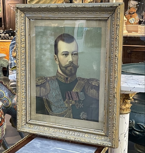Антикварная гравюра 
"Николай II"