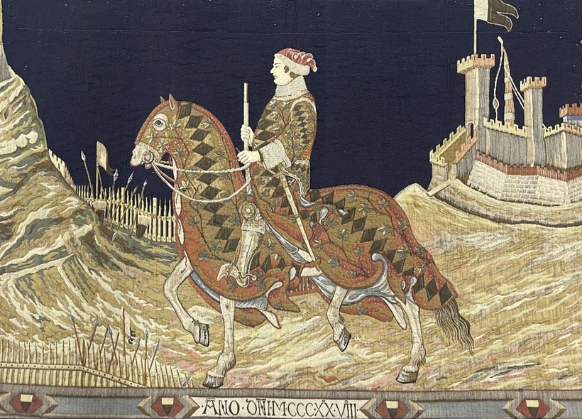 Antique tapestry
"Horseman, year 1328"