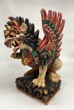 Antique statue of Balinese lion sing