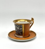 Antique cup and saucer "Manor house"