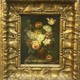 Antique paired still lifes with flowers