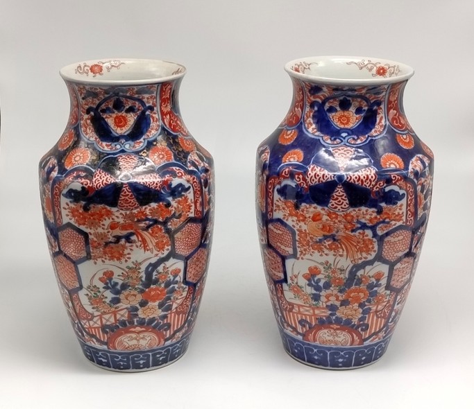 Antique Paired Imari Vases