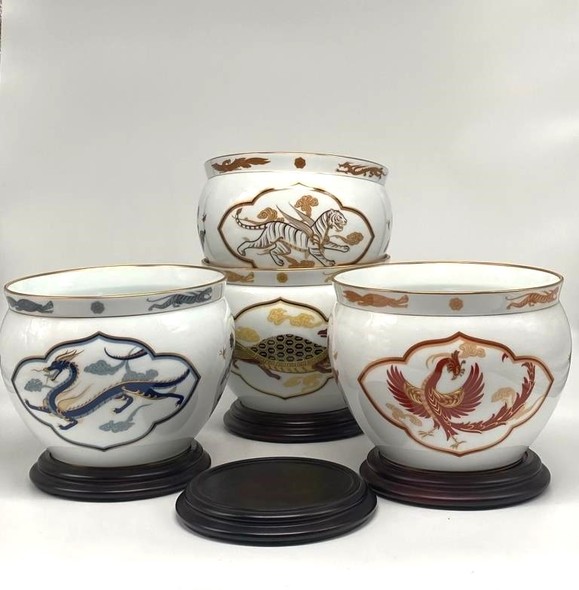 Four vintage Okura vases - planters