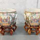 Antique pedestals with vases