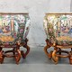 Antique pedestals with vases