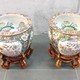 Antique pedestals with vases