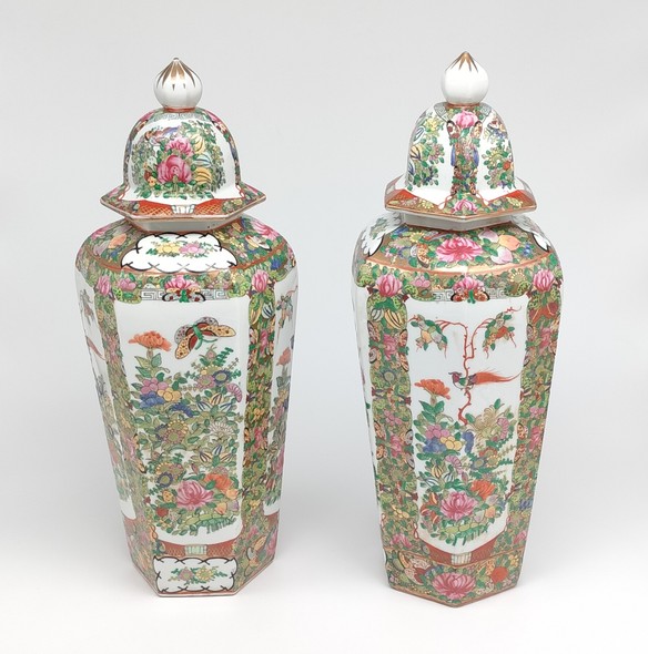 Pair of oriental porcelain vases