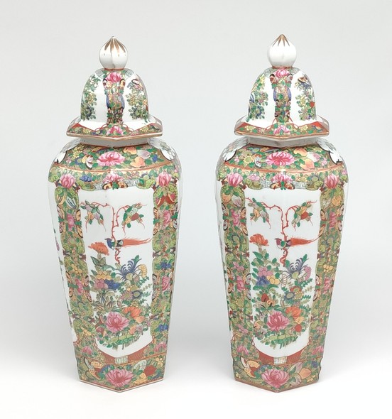 Pair of oriental porcelain vases