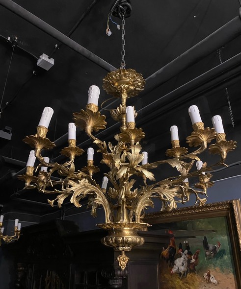 Antique paired chandeliers