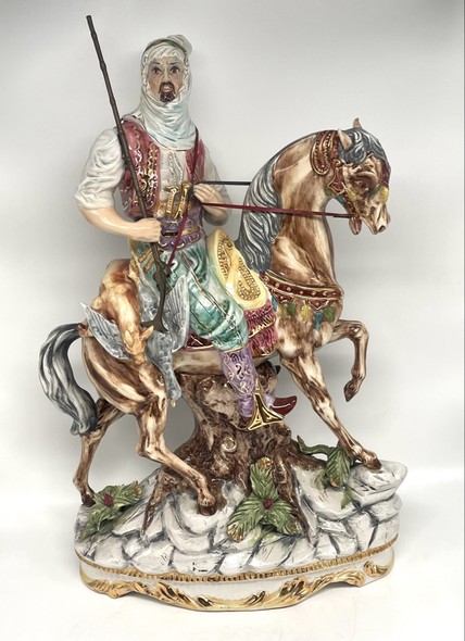 Vintage sculpture "Arab Horseman with loot"