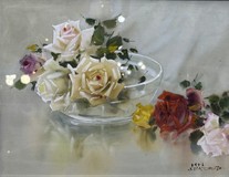 Antique painting "Roses"