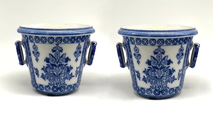 Vintage Paired
Planters, Petrus Regout