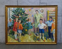 Large painting "New Year in kindergarten"