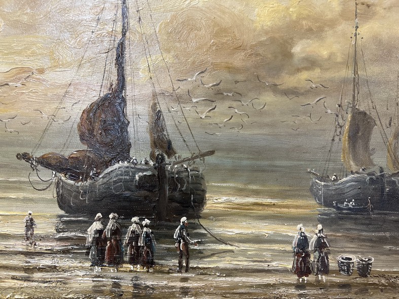 Antique painting "Sea"