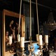 Antique chandelier with porcelain shade