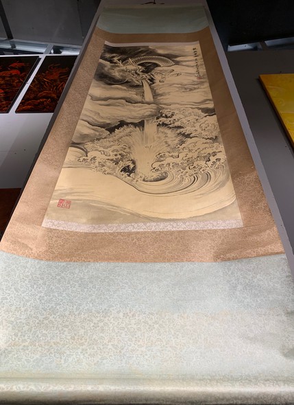 Antique wall scroll "Dragon Ryujin"