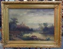 Antique painting “Fortress environs”