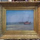 Antique paired paintings with seascapes