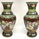 Antique paired vases,
"Chrysanthemums", cloisonne