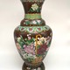 Антикварные парные вазы,
"Хризантемы", клуазоне