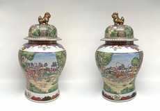 Antique paired vases, chinoiserie