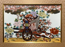 Antique panel "Genji Carriage"