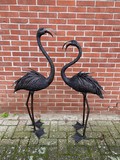 Paired sculptures-fountains "Flamingos"
