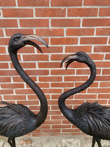 Paired sculptures fountains "Flamingos"