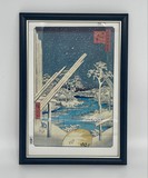 Винтажная гравюра 
Утагава Хиросигэ «Зимняя ночь»