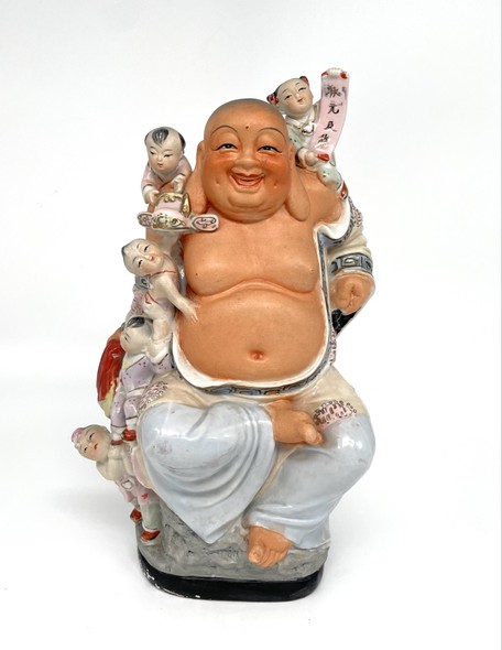 Vintage sculpture "Buddha with children"