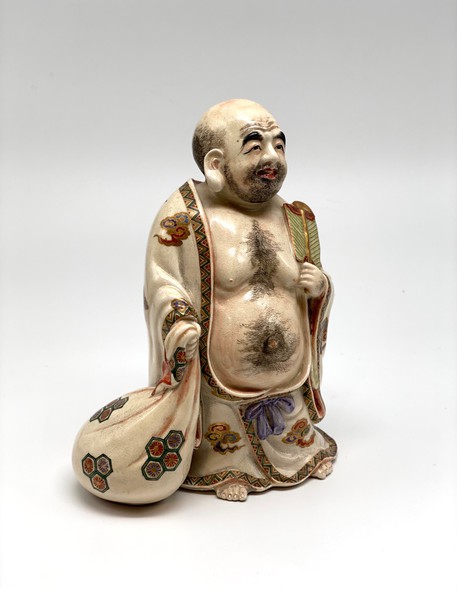 Antique sculpture "Hotey with Goombay", Satsuma