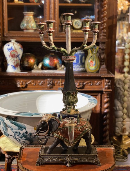 Antique candle holder "Elephant"