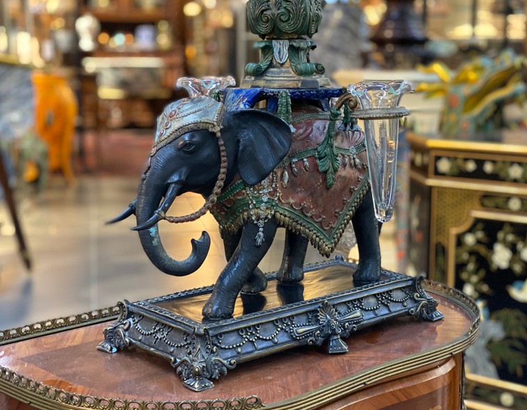 Antique candle holder "Elephant"