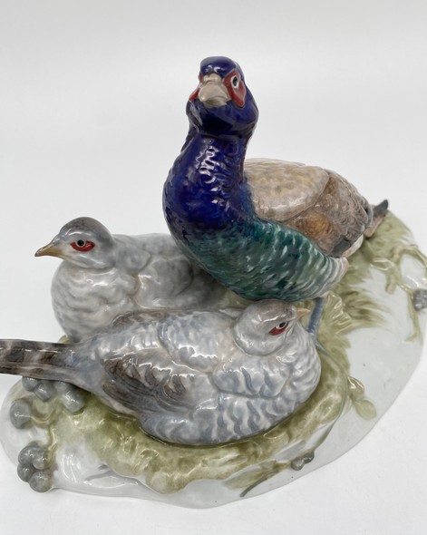 Antique sculptural composition "Pheasants"