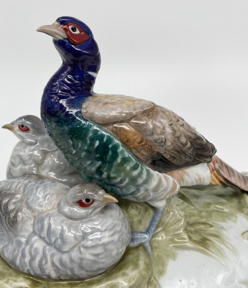 Antique sculptural composition "Pheasants"