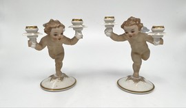 Antique candlesticks "Putti"