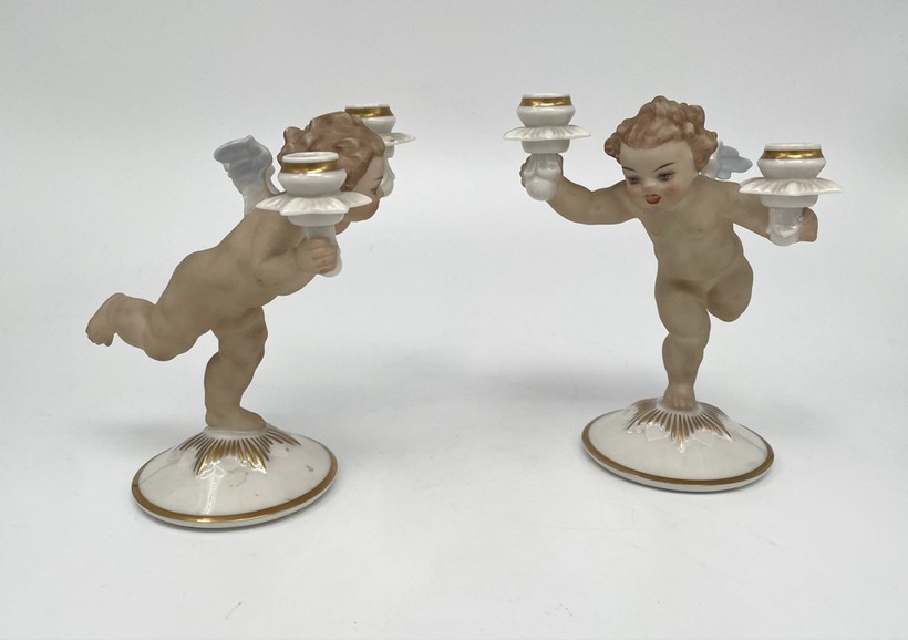 Antique candlesticks "Putti"