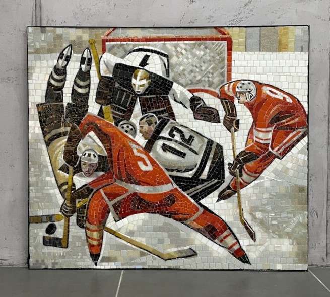 Mosaic "Hockey Players"