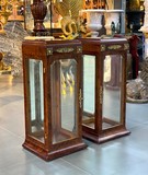 Antique pedestal display cases