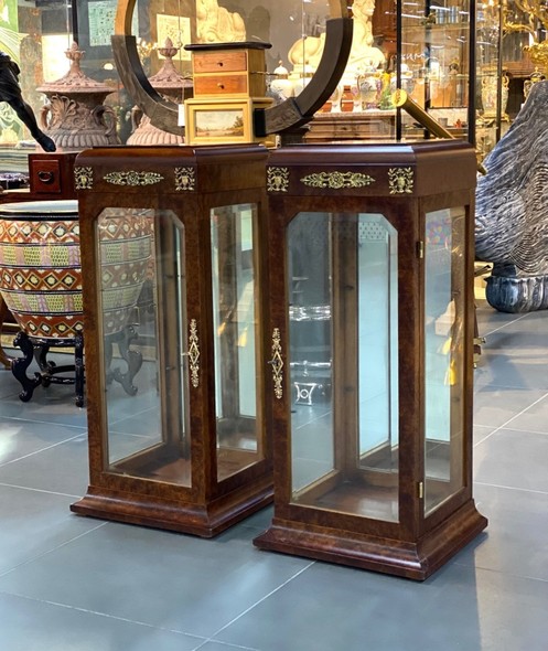 Antique pedestal display cases