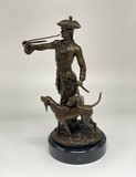 Antique sculpture "Hunter and Hounds"