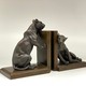 Antique bookends "Lionesses"